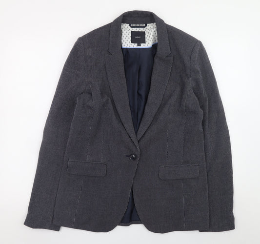 Next Womens Grey Corduroy Blazer Size 16 Classic Lined Jacket