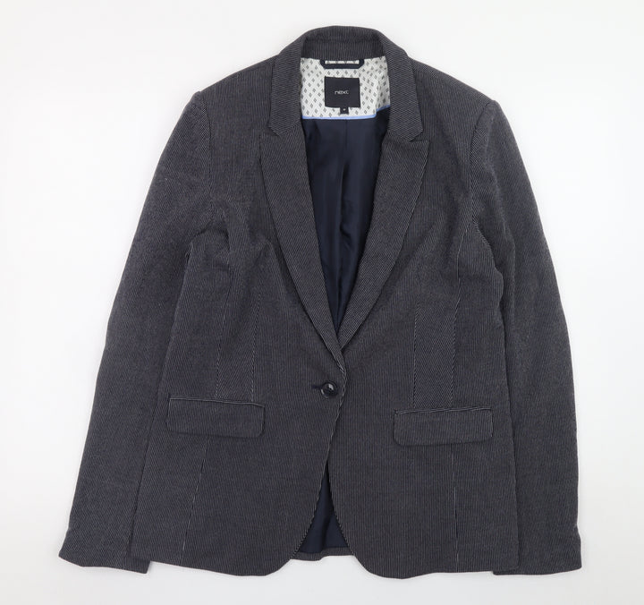 Next Womens Grey Corduroy Blazer Size 16 Classic Lined Jacket