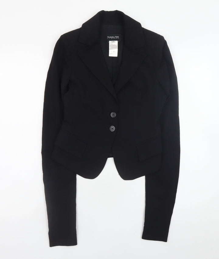 Patrizia Pepe Women’s Black Wool Blend Slim Fit Blazer Size 12