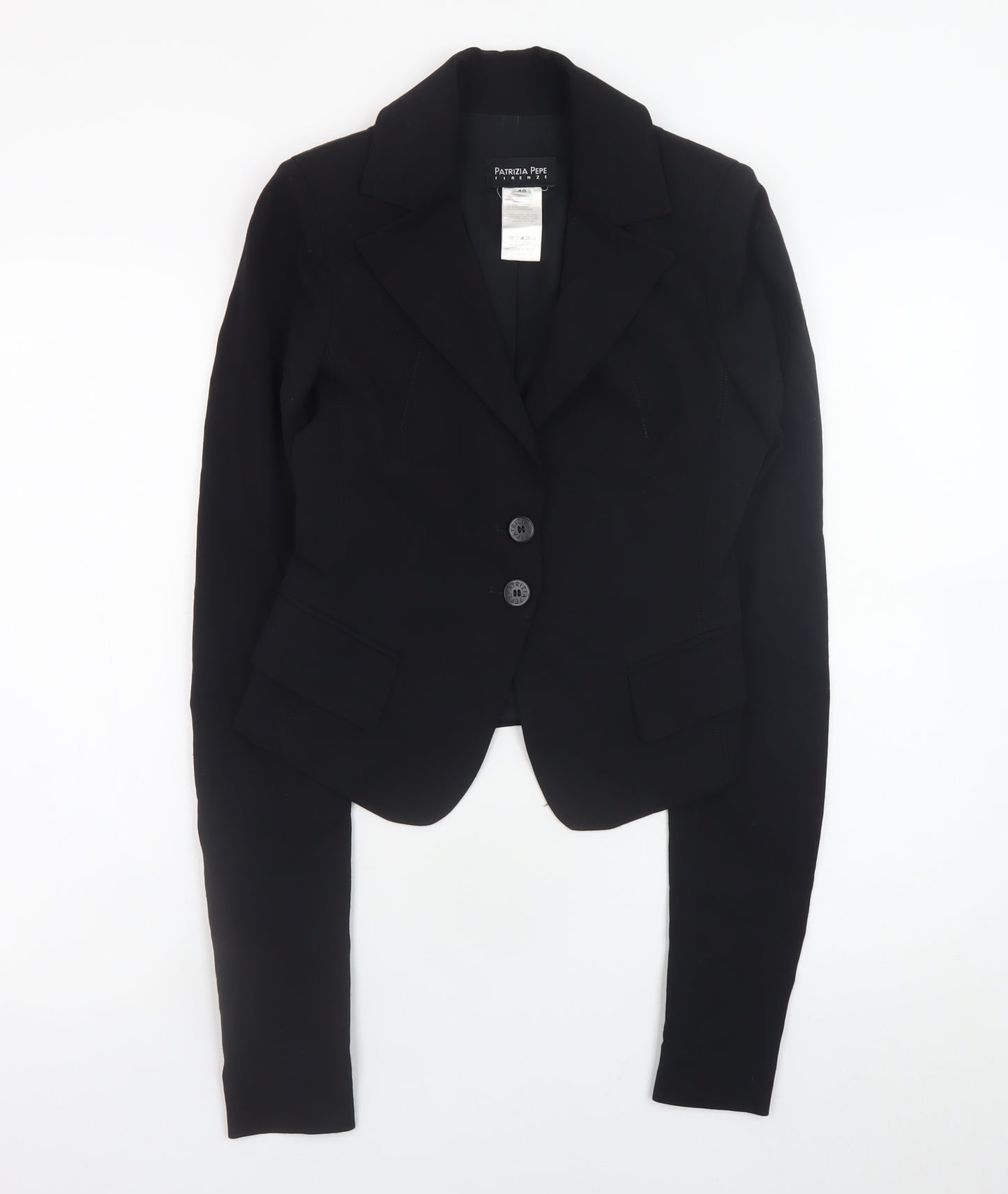Patrizia Pepe Women’s Black Wool Blend Slim Fit Blazer Size 12