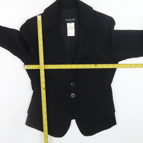 Patrizia Pepe Women’s Black Wool Blend Slim Fit Blazer Size 12