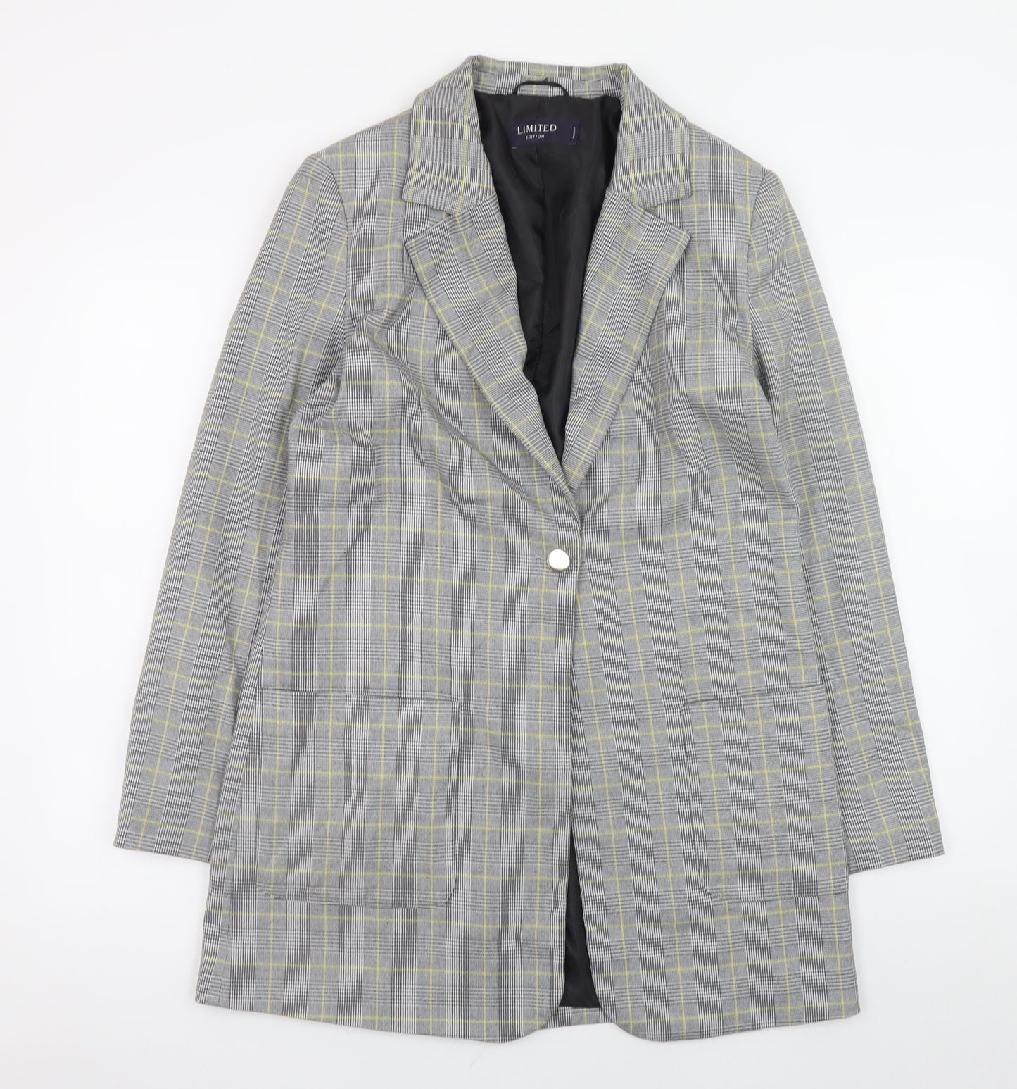 Marks and Spencer Women’s Grey Check Blazer Jacket Size 8 Regular