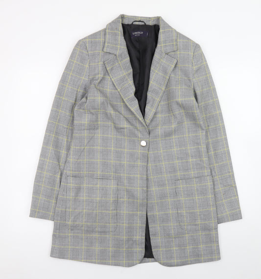 Marks and Spencer Women’s Grey Check Blazer Jacket Size 8 Regular