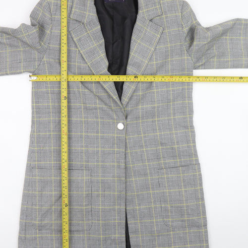 Marks and Spencer Women’s Grey Check Blazer Jacket Size 8 Regular