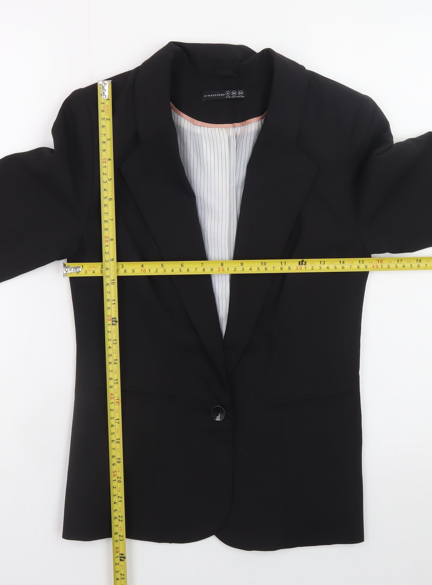 Atmosphere Women's Black Size 6 Blazer Jacket Workwear Classic Style
