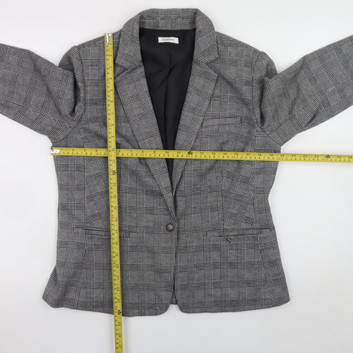 Damart Women's Grey Check Blazer UK 14 Classic Lined Jacket