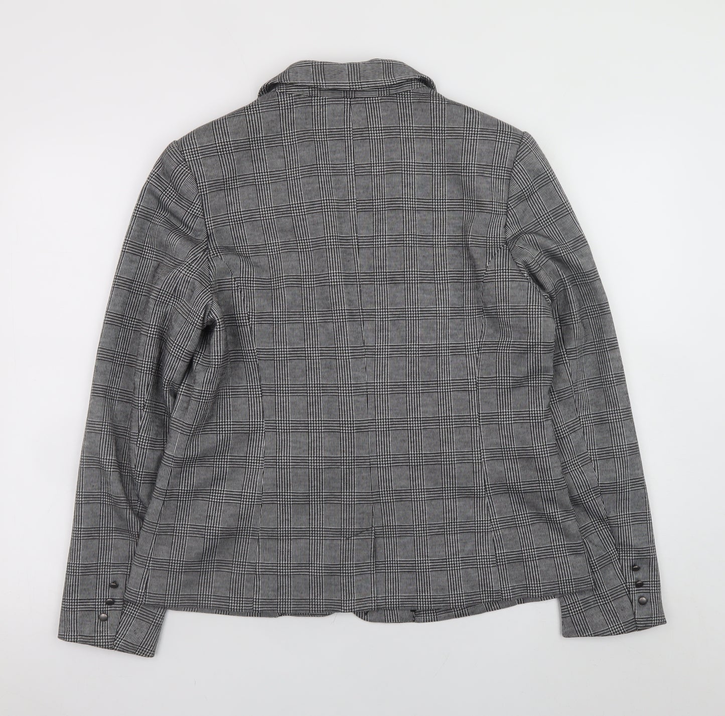 Damart Women's Grey Check Blazer UK 14 Classic Lined Jacket