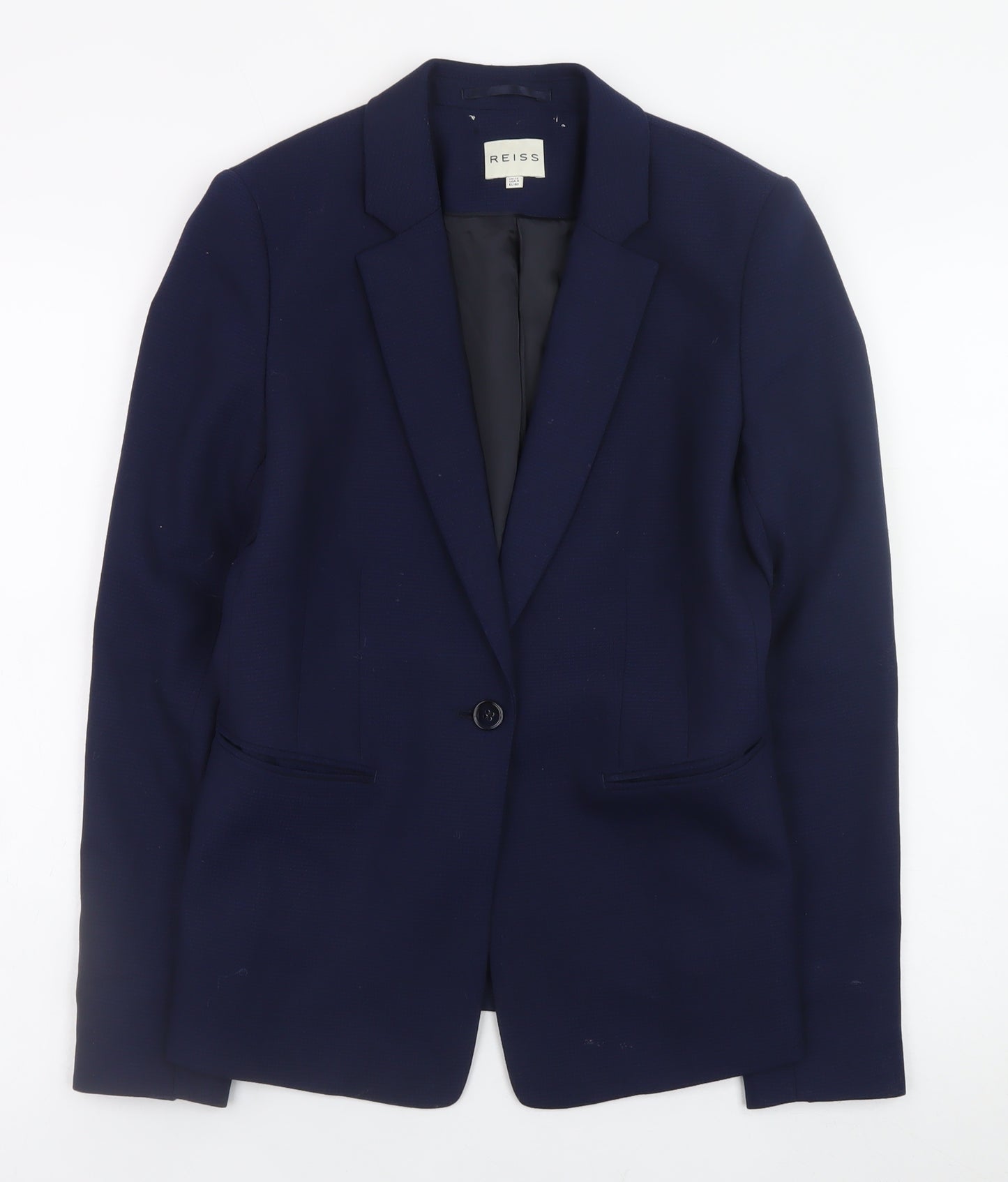 Reiss Women's Blue Wool Blend Slim Fit Blazer UK 12