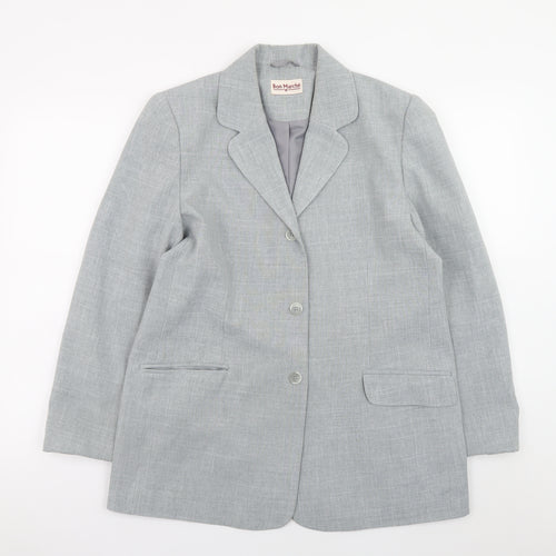 Bon Marché Women Grey Size 14 Blazer Jacket Classic Formal