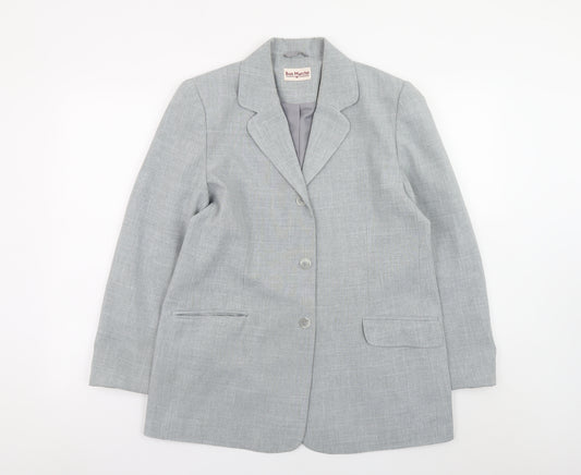 Bon Marché Women Grey Size 14 Blazer Jacket Classic Formal