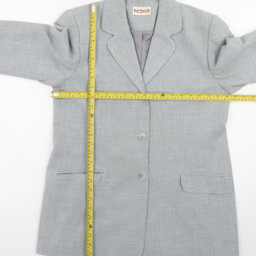 Bon Marché Women Grey Size 14 Blazer Jacket Classic Formal