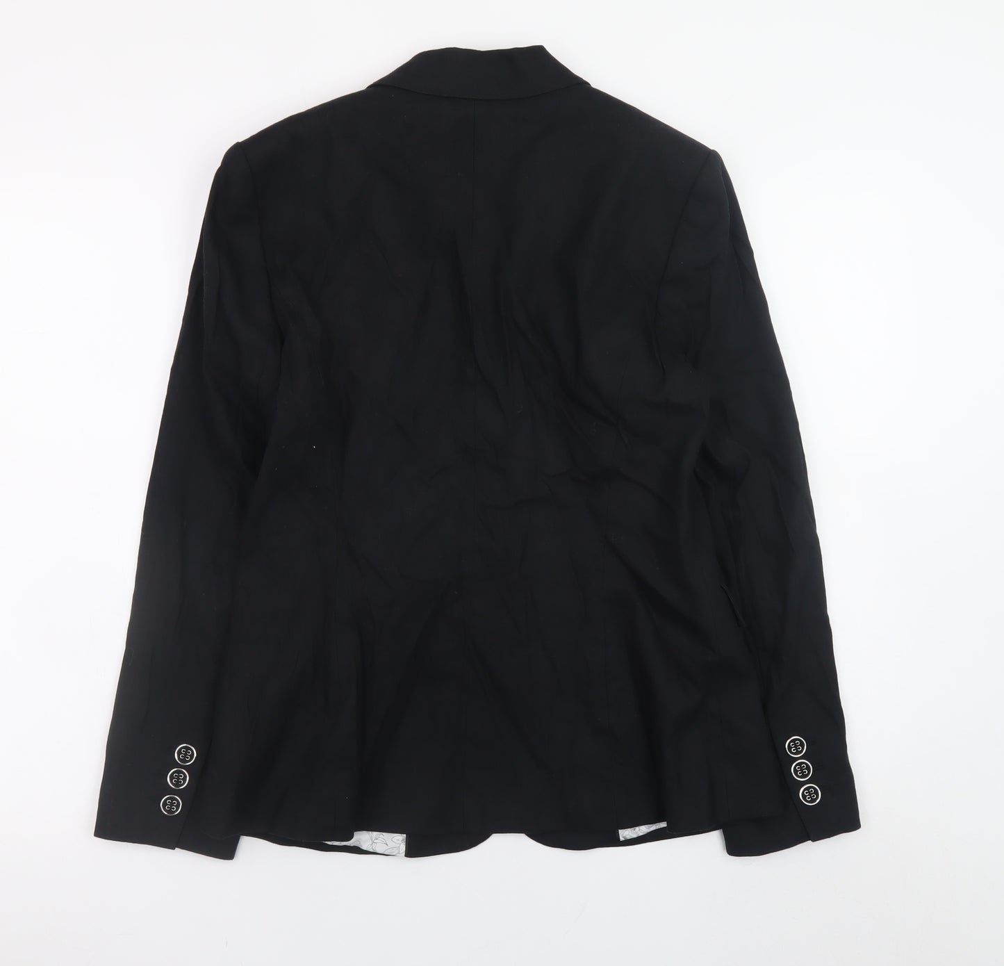 Marks and Spencer Women’s Black Linen Blend Blazer UK 12