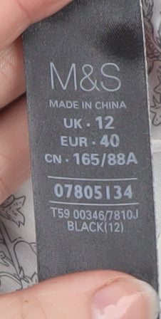 Marks and Spencer Women’s Black Linen Blend Blazer UK 12