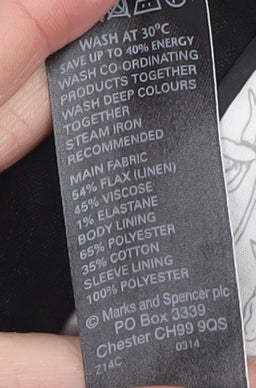 Marks and Spencer Women’s Black Linen Blend Blazer UK 12
