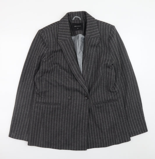 LCW Casual Women's Grey Pinstripe Blazer M Business Style