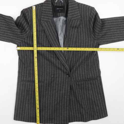 LCW Casual Women's Grey Pinstripe Blazer M Business Style