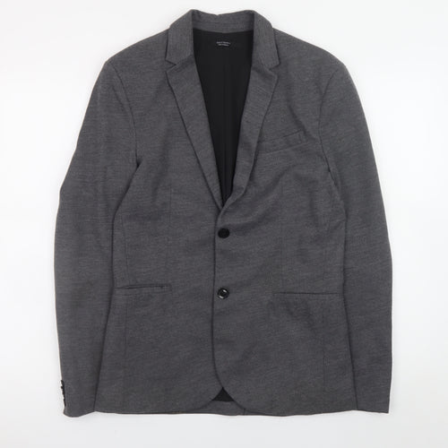 Zara Women Grey Blazer Jacket Size 8 Regular Fit