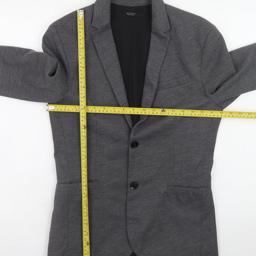 Zara Women Grey Blazer Jacket Size 8 Regular Fit