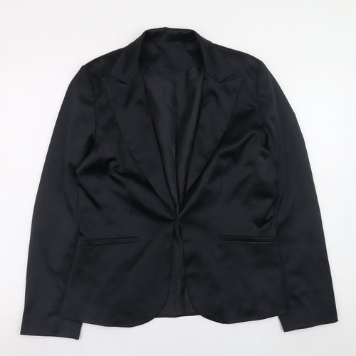 New Look Women’s Black Size 14 Satin Blazer Jacket