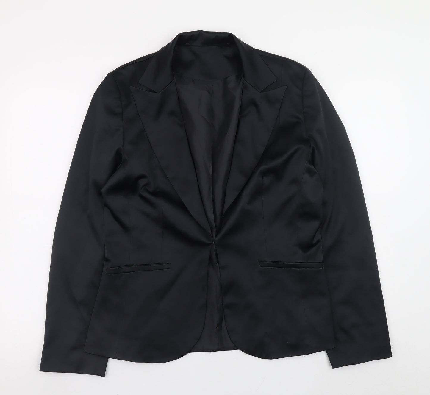 New Look Women’s Black Size 14 Satin Blazer Jacket