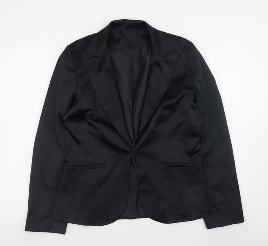 New Look Women’s Black Size 14 Satin Blazer Jacket