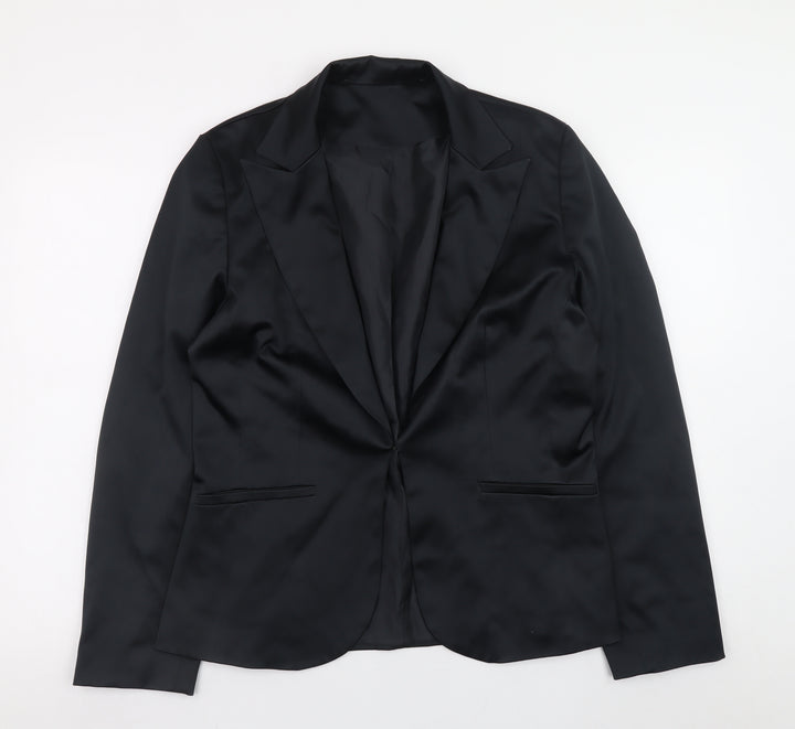 New Look Women’s Black Size 14 Satin Blazer Jacket