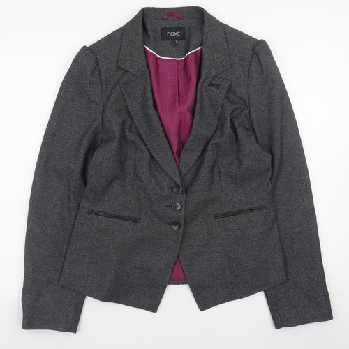 Next Women’s Grey Blazer Jacket Size 10 Lined Polyester Viscose Workwear