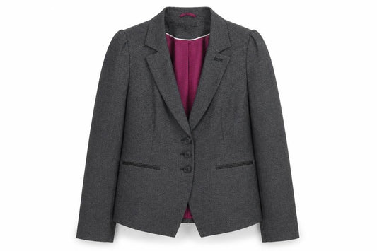 Front view of Next Women’s Grey Blazer Jacket, size UK 10, Lined Polyester Viscose Workwear