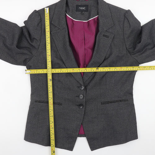 Next Women’s Grey Blazer Jacket Size 10 Lined Polyester Viscose Workwear