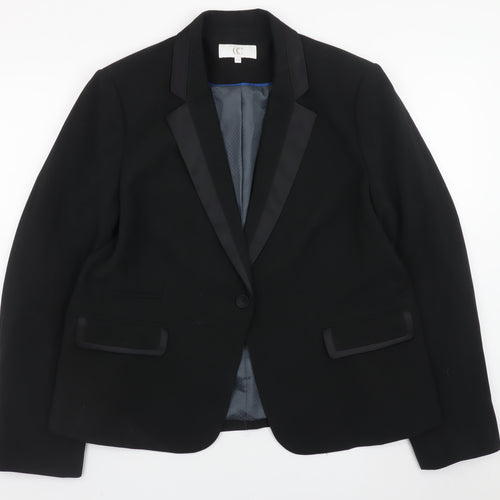 CC Women's Black Size 18 Classic Lined Blazer Jacket