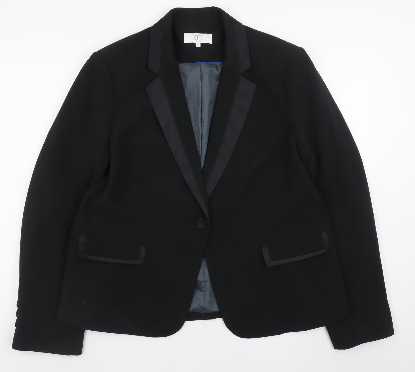 CC Women's Black Size 18 Classic Lined Blazer Jacket