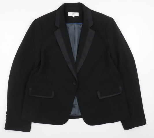 CC Women's Black Size 18 Classic Lined Blazer Jacket
