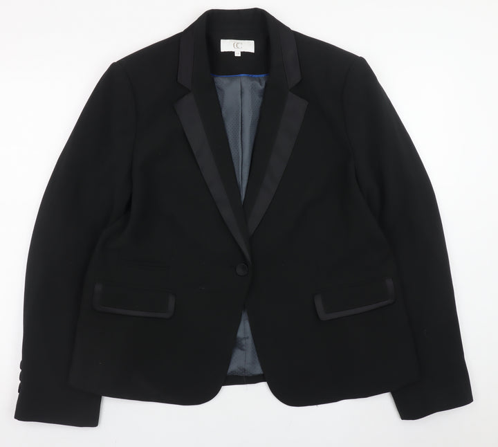 CC Women's Black Size 18 Classic Lined Blazer Jacket