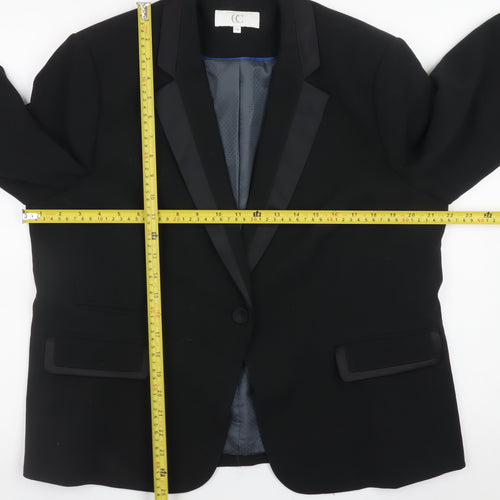 CC Women's Black Size 18 Classic Lined Blazer Jacket