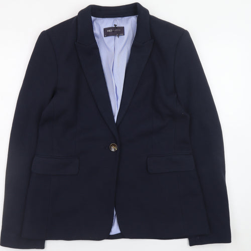 Marks and Spencer Women's Blue Blazer Size 10 Classic Workwear