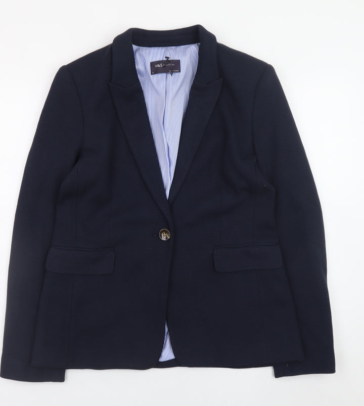 Marks and Spencer Women's Blue Blazer Size 10 Classic Workwear