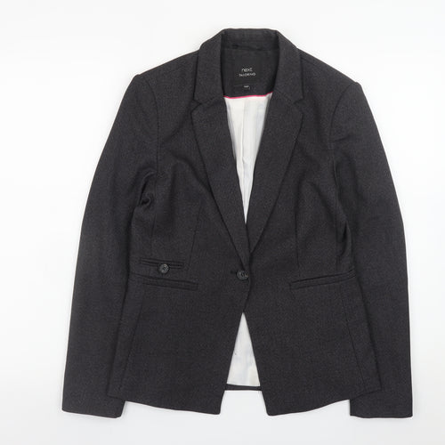 Next Women Black Tailored Blazer Jacket Size 10 Classic Wool Look