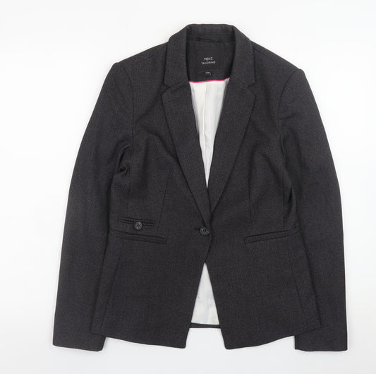 Next Women Black Tailored Blazer Jacket Size 10 Classic Wool Look