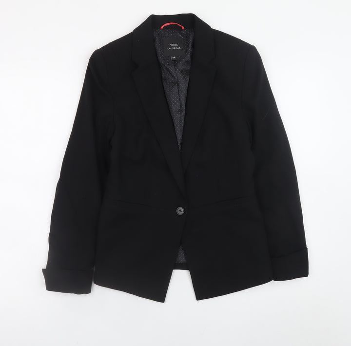 Next Women's Black Blazer Jacket Size 6 Regular Fit Lined Office Workwear