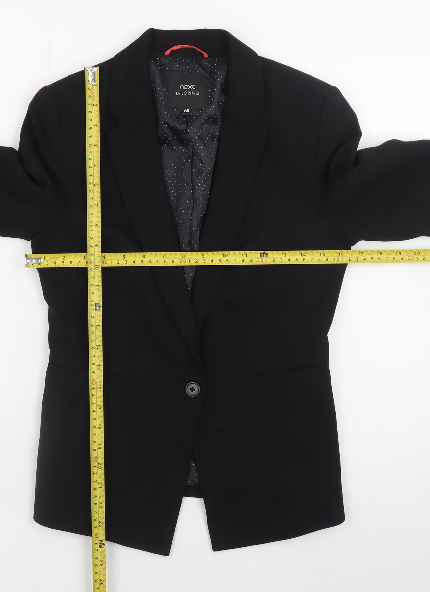 Next Women's Black Blazer Jacket Size 6 Regular Fit Lined Office Workwear