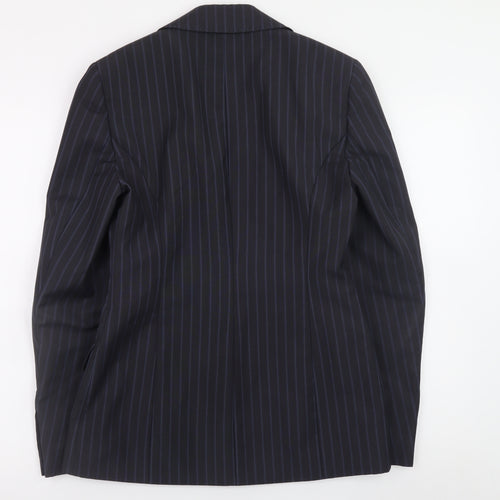 Karen Millen Women's Black Pinstripe Wool Blend Blazer UK 10