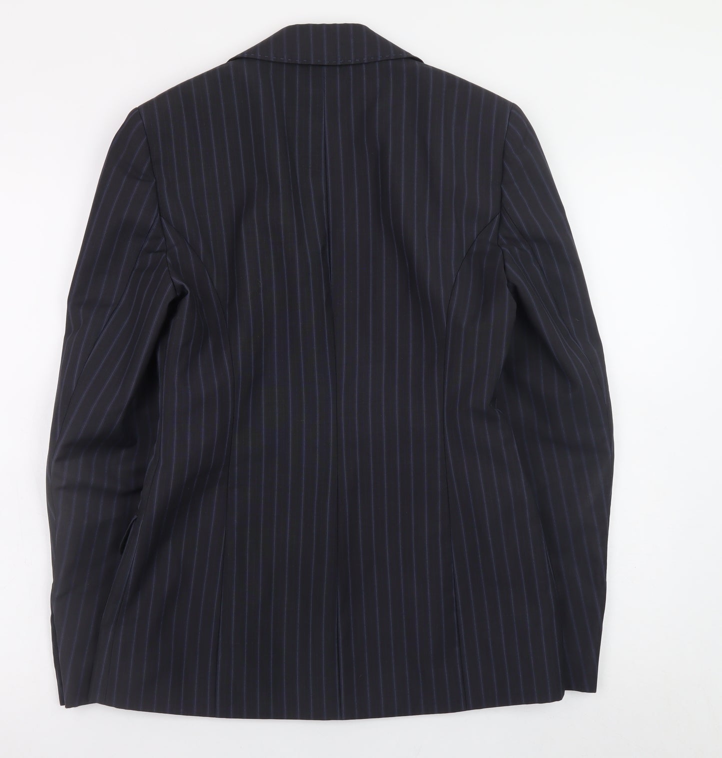 Karen Millen Women's Black Pinstripe Wool Blend Blazer UK 10