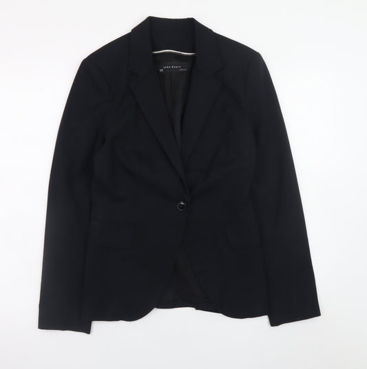 Zara Women's Black Blazer Size 10 Classic Lined Work Jacket