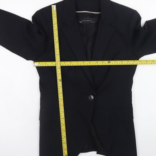 Zara Women's Black Blazer Size 10 Classic Lined Work Jacket