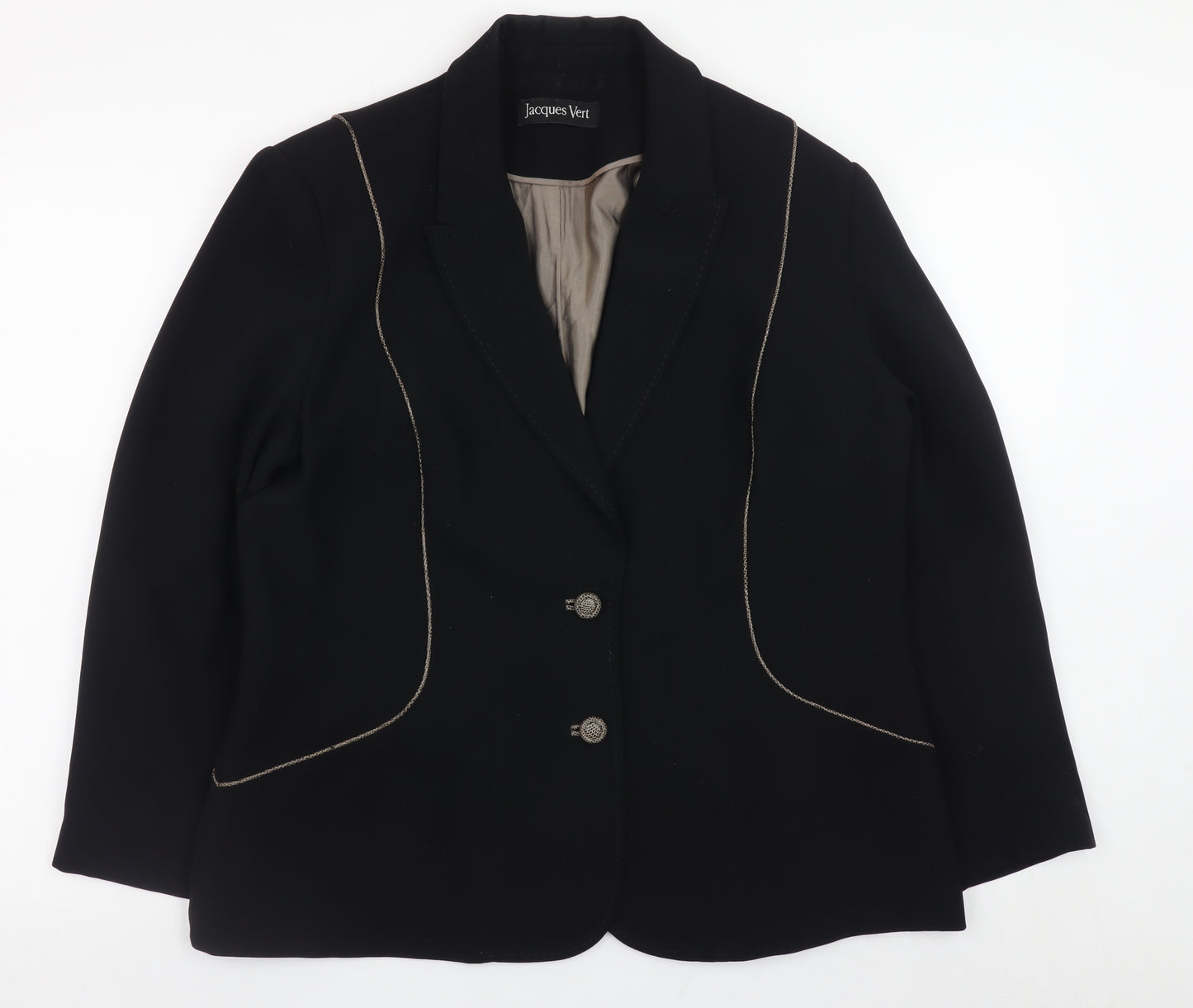 Jacques Vert Women’s Black Blazer Size 14 Formal Lined Jacket