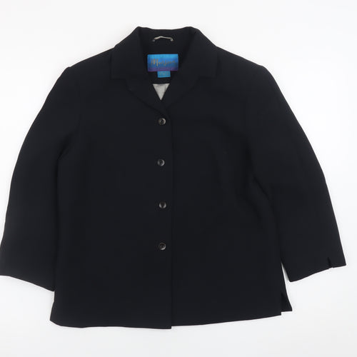 Monsoon Women’s Black Blazer Size 14 Classic Buttoned Jacket