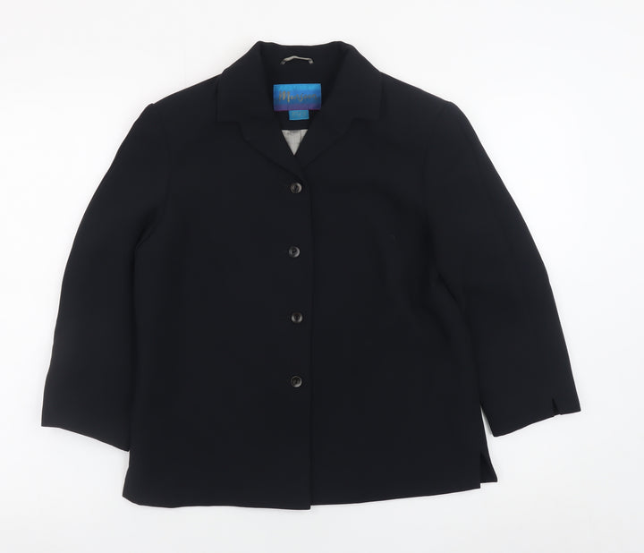 Monsoon Women’s Black Blazer Size 14 Classic Buttoned Jacket