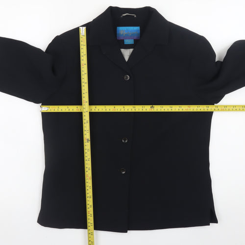 Monsoon Women’s Black Blazer Size 14 Classic Buttoned Jacket