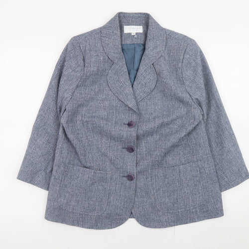 Cotswold Collections Women Blue Size 14 Classic Blazer Jacket