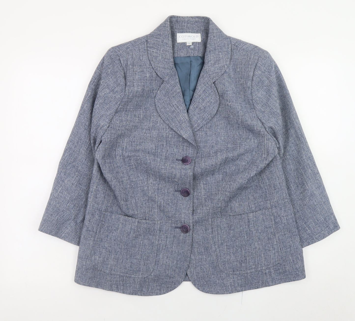 Cotswold Collections Women Blue Size 14 Classic Blazer Jacket
